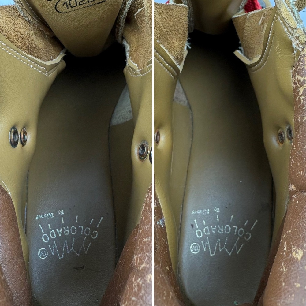 Vintage Kinney Colorado Mountaineering Boots Size 8 Womens Tan Suede 70s Hiking - Picture 12 of 17